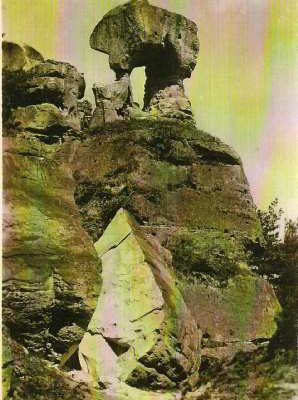 Rotštejn -po pádu balvanů -pohlednice  1939